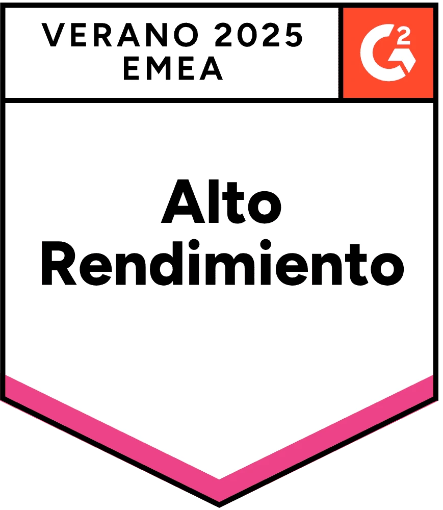 ZeroBounce ha sido reconocido como Alto Desempeño en EMEA por G2 para el Verano de 2025 como verificador de correos electrónicos.