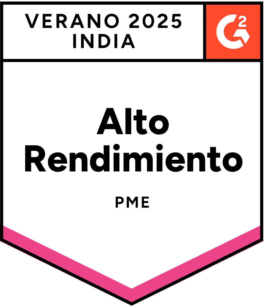 ZeroBounce ha sido reconocido como Alto Desempeño en el Mercado Medio en India por G2 para el Verano de 2025 como verificador de correos electrónicos.