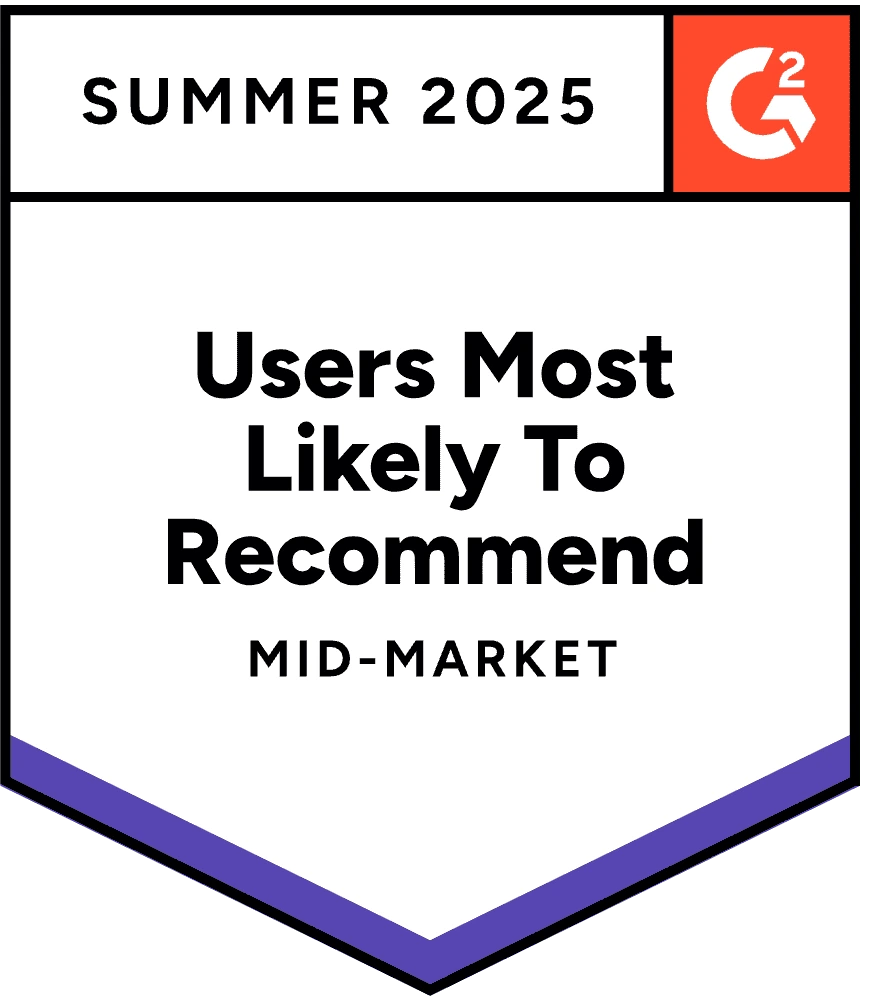 ZeroBounce ha ganado la insignia de G2 de Recomendado por Usuarios del Mercado Medio en la categoría de Verificación de Correos Electrónicos para el Invierno de 2025.