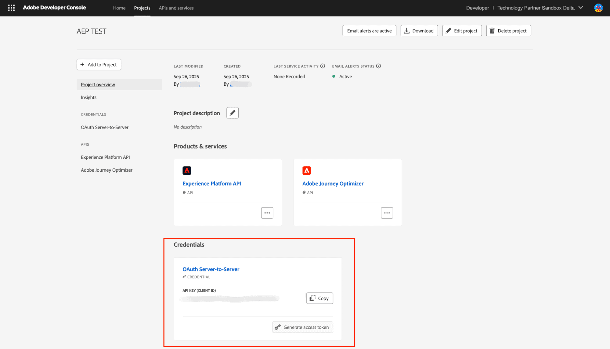 Credenciales del Proyecto