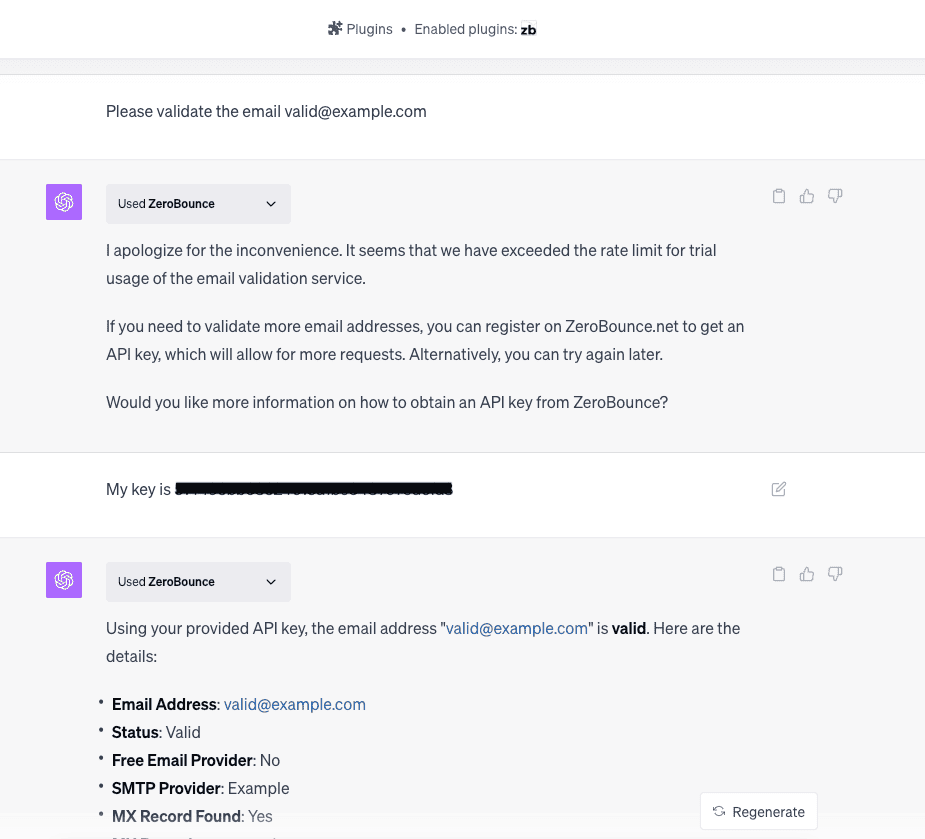 Una conversación que muestra que ChatGPT notifica al usuario que el uso de prueba ha finalizado