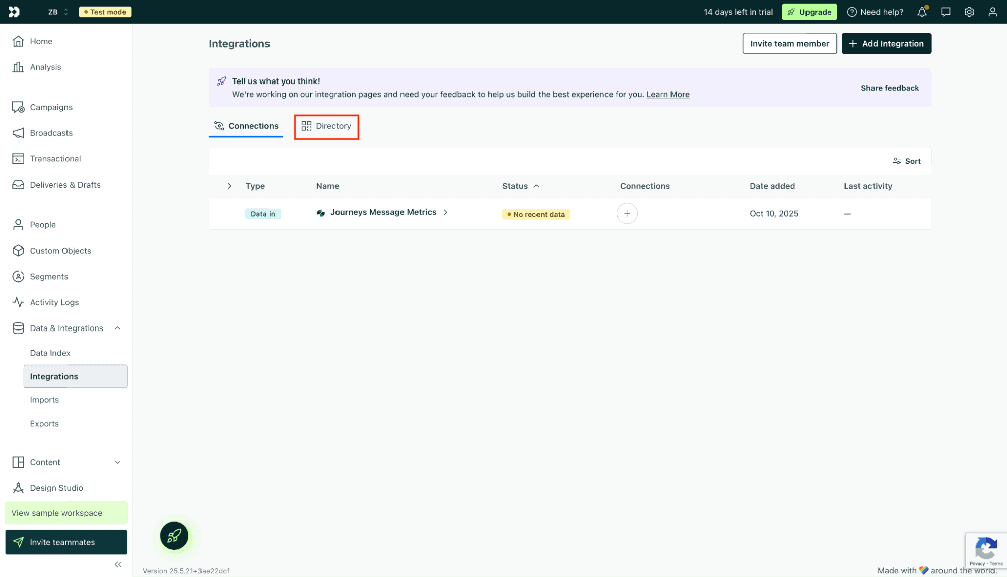 Directorio de integraciones