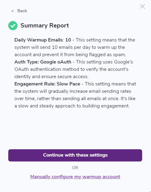 Informe resumido de Warmup de ZeroBounce