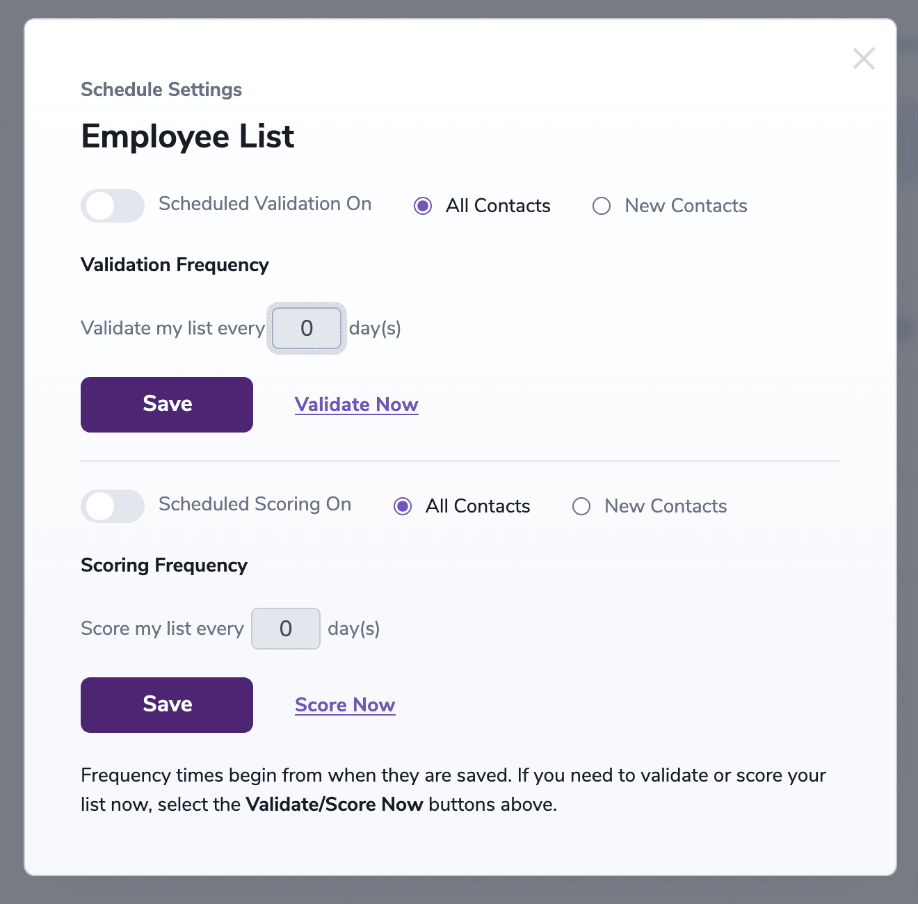Presentación de la ventana emergente de Programar