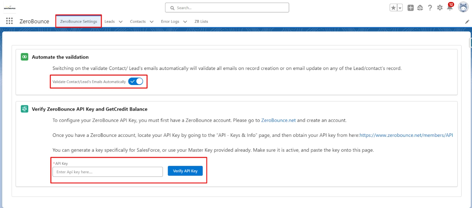 Click ZeroBounce App, redirected to ZeroBounce App page.