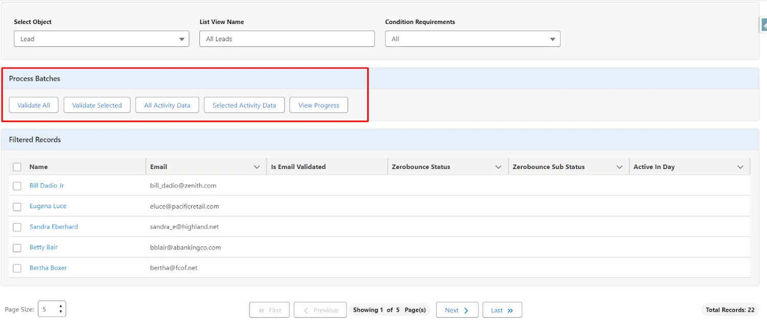 Save button fetches records, creates list view with specified name. View and validate in data table
