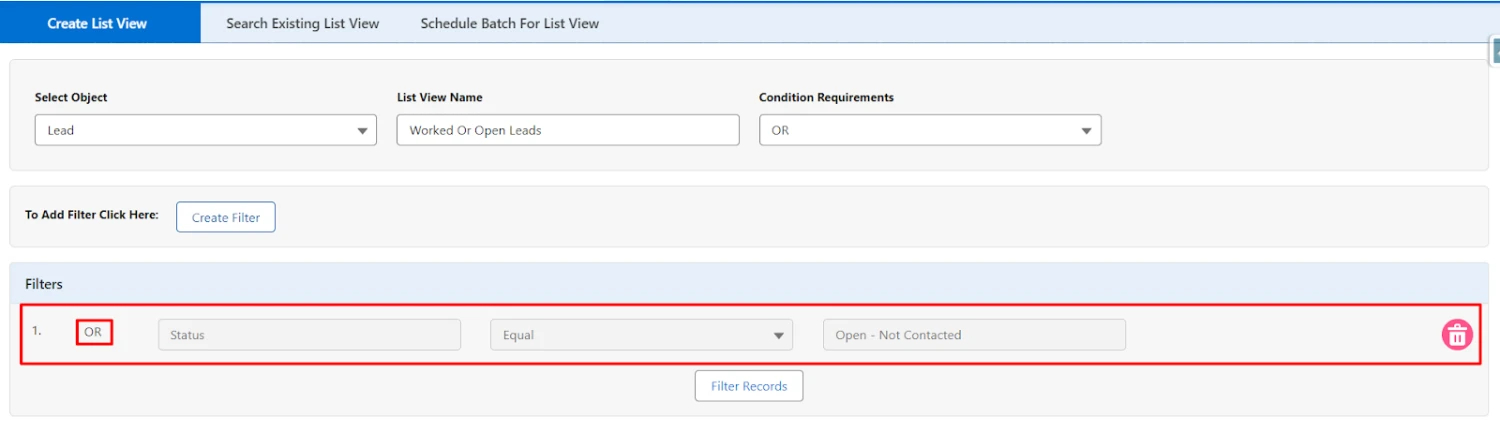 Click 'Add Filter' again to add another, as depicted below