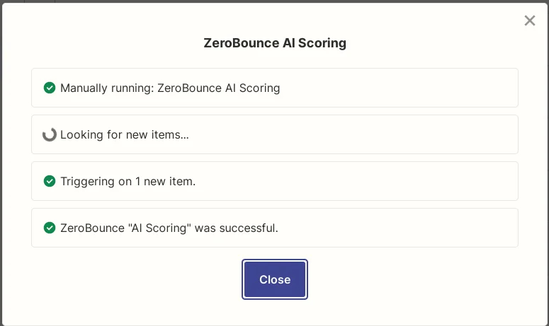 Zapier dashboard run Zap manually screenshot