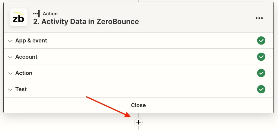 The Zapier new action button