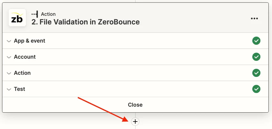 The Zapier new action button