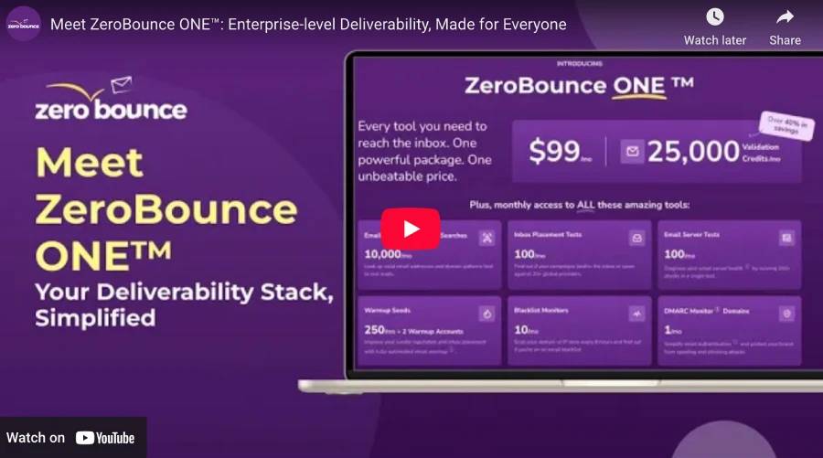 Play Meet ZeroBounce ONE™ - On-Demand Webinar and Q&A recording