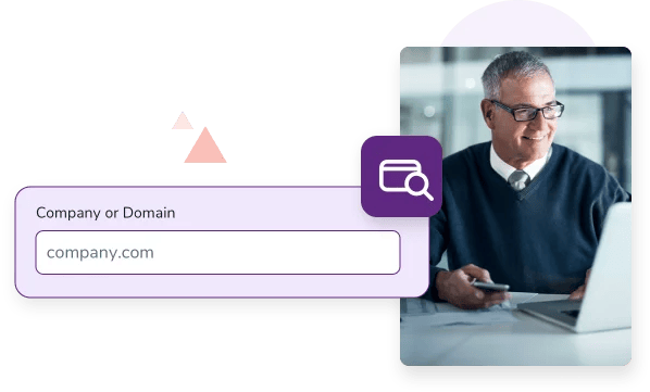 Businessman using the company email search feature on his phone and computer