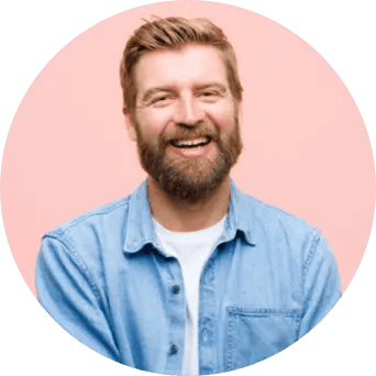 Man smiling with an email icon next to him.