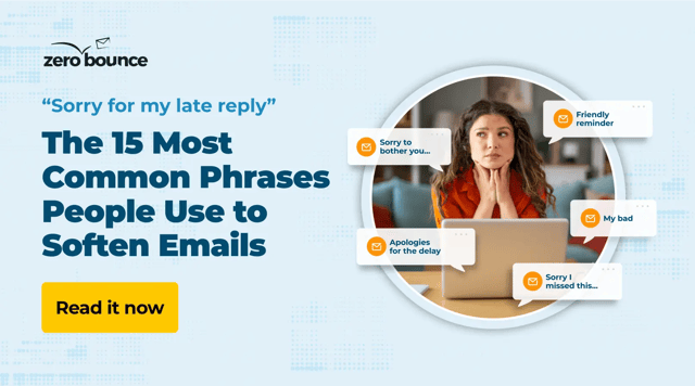 Stressed woman at laptop with message notifications about reminders and apologies