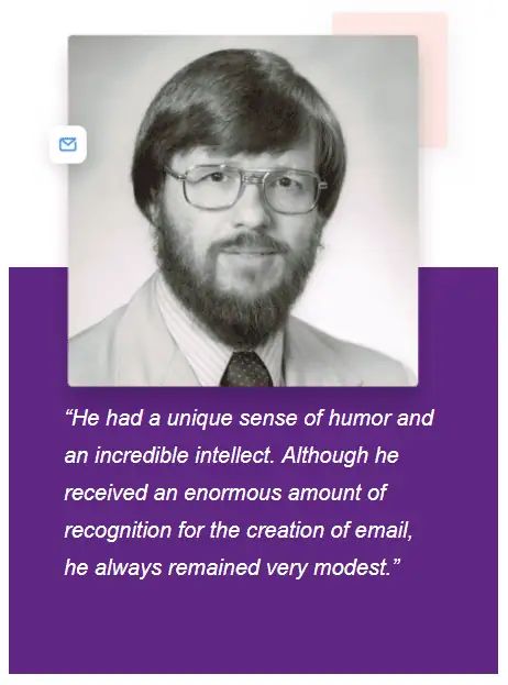 Una foto en blanco y negro de Ray Tomlinson, el inventor del correo electrónico.