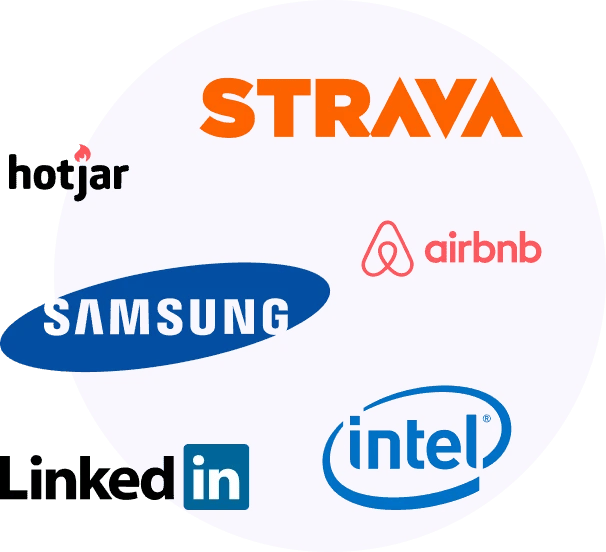 Logos of companies using the ZeroBounce email validation tool, including Samsung, LinkedIn, and Intel