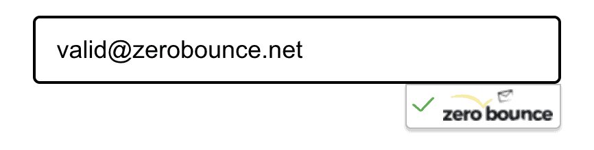 Contact Form 7 showing a valid email address accepted by ZeroBounce.