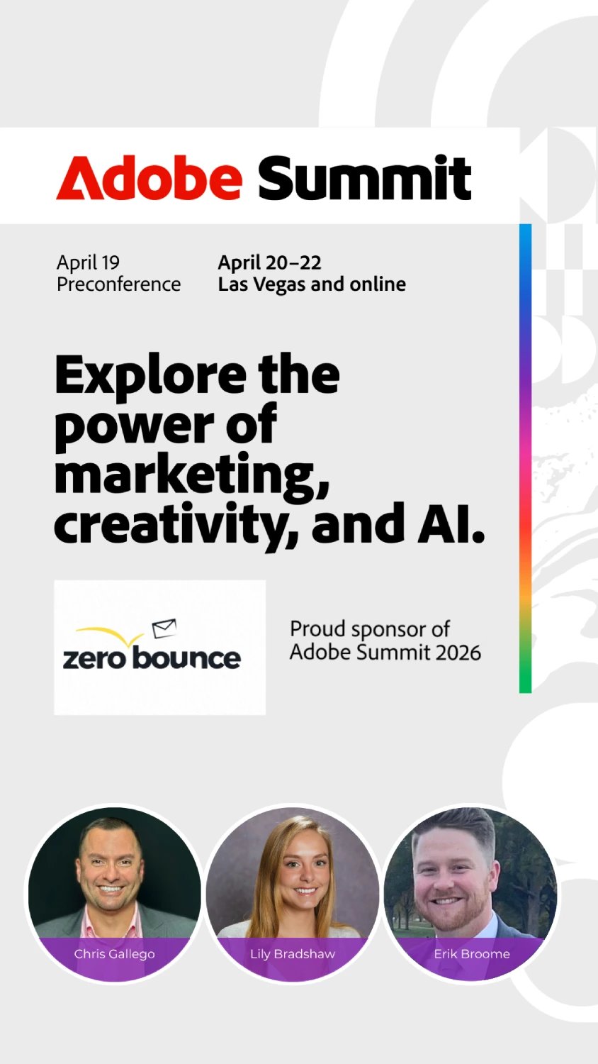 Adobe Summit 2026 - ZeroBounce at The Venetian Expo, Las Vegas, April 19-22, 2026