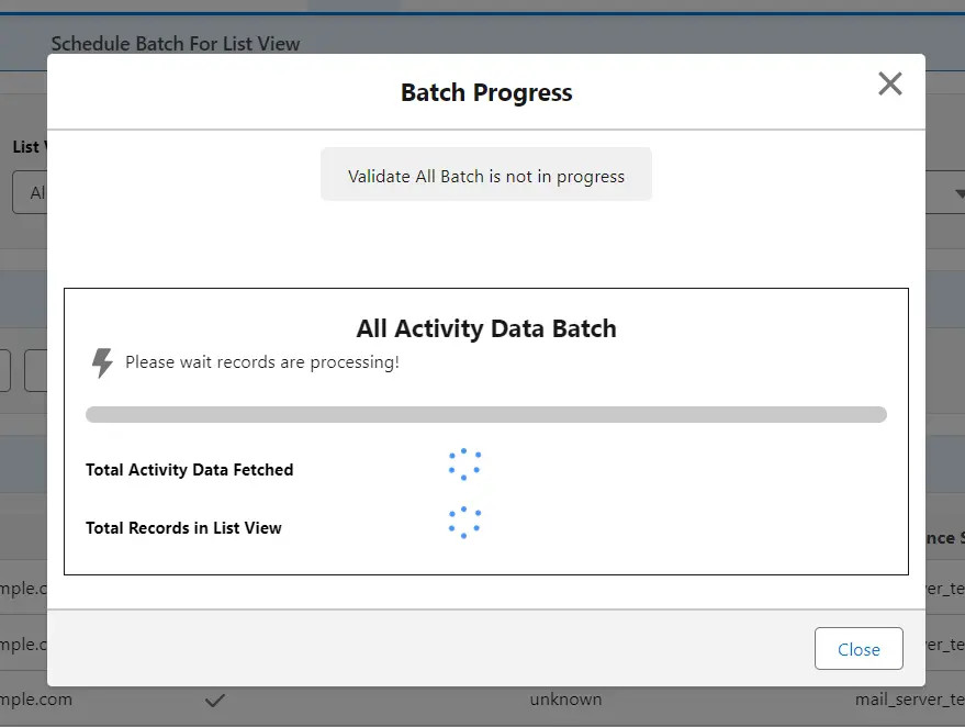 Monitor batch progress: click 'View Progress' for popup display