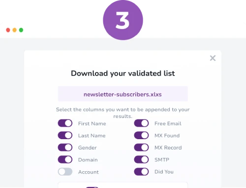 Download your validated email list