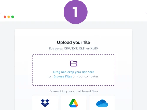 Upload your email list to ZeroBounce
