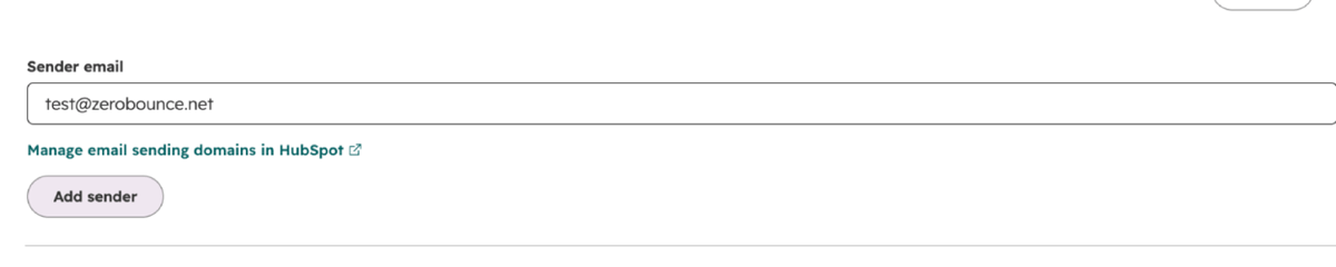 Screenshot: "No warmup senders yet" panel with sender-email field