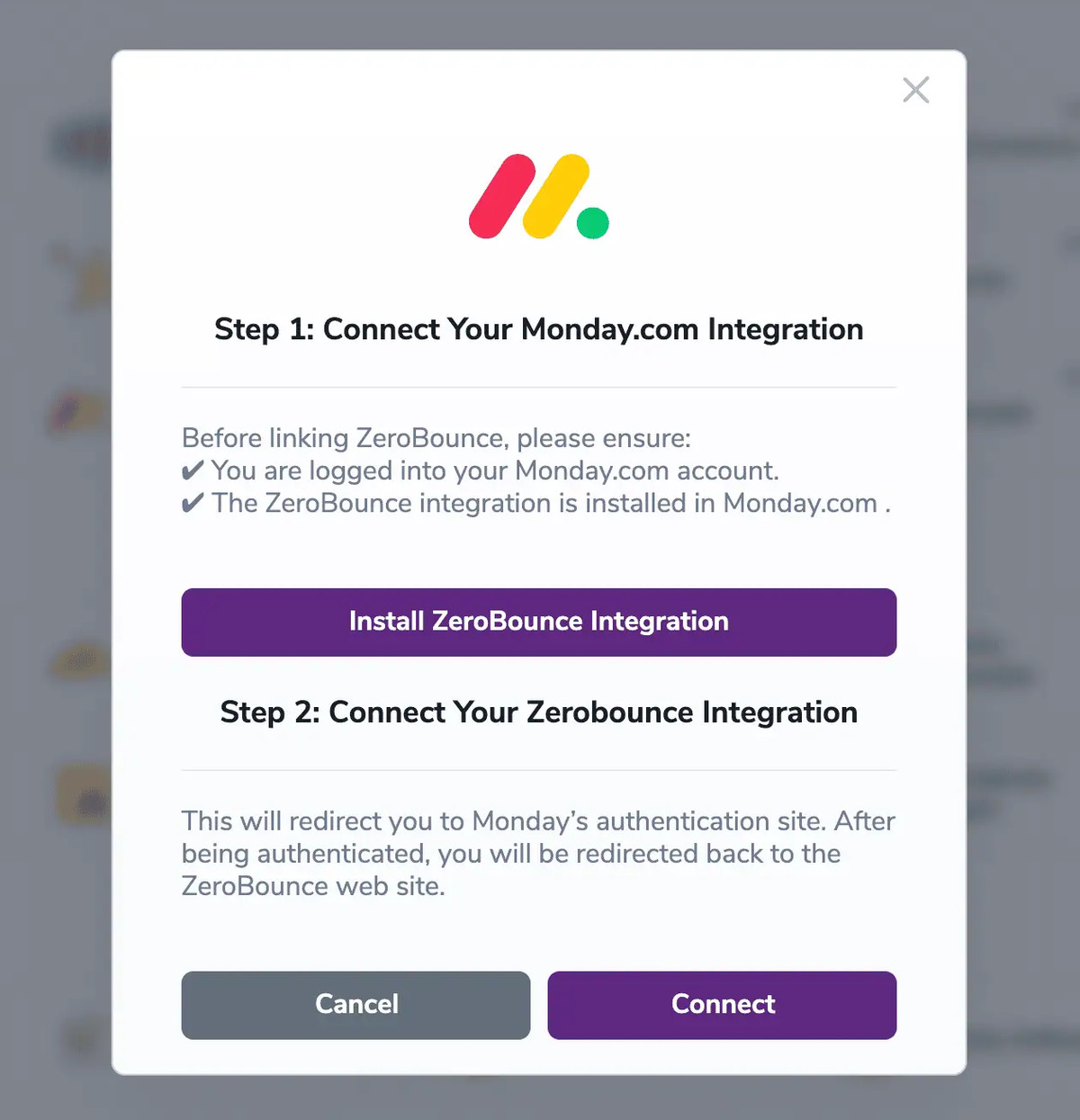 Redirect pop-up modal
