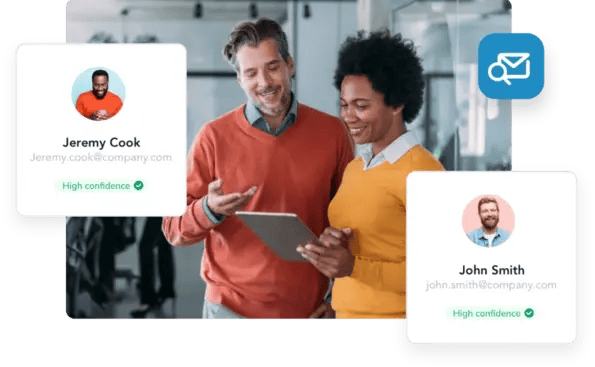 Man and woman review automated Activity Data using ZeroBounce API services