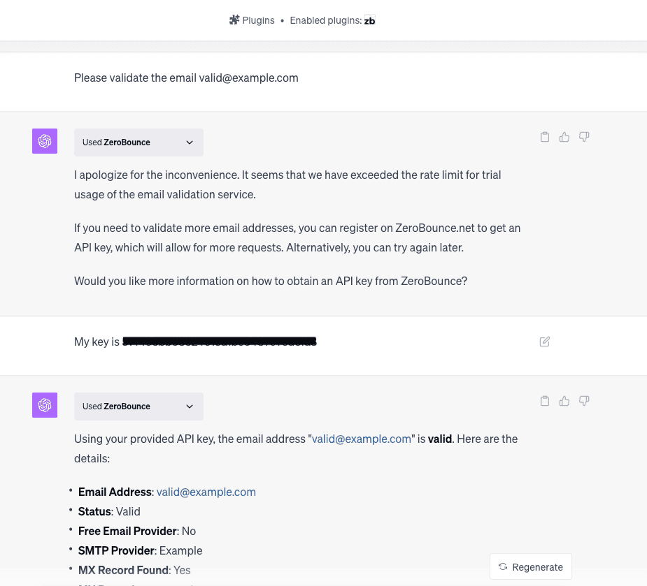 Una conversación que muestra que ChatGPT notifica al usuario que el uso de prueba ha finalizado