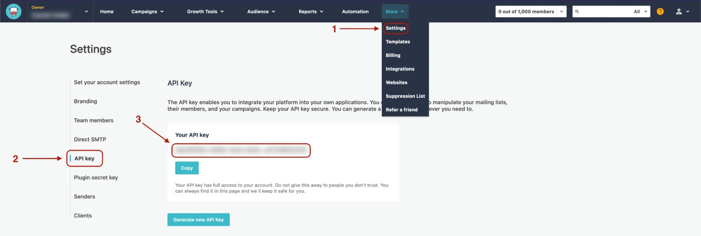A Moosend tags list highlighting that email contacts should have tags associated.