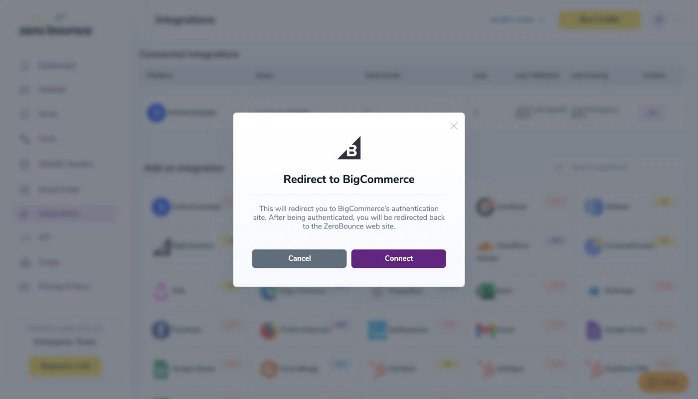 Authentication pop-up modal