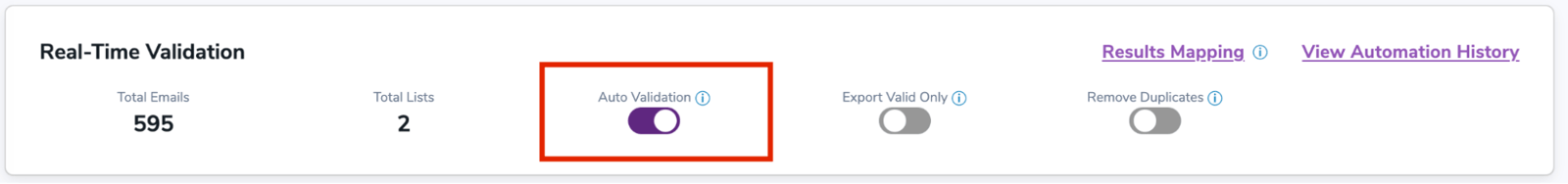 ZeroBounce Auto Validation Feature