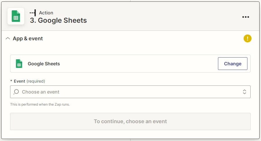 Captura de pantalla de la nueva Google Sheets de Zapier