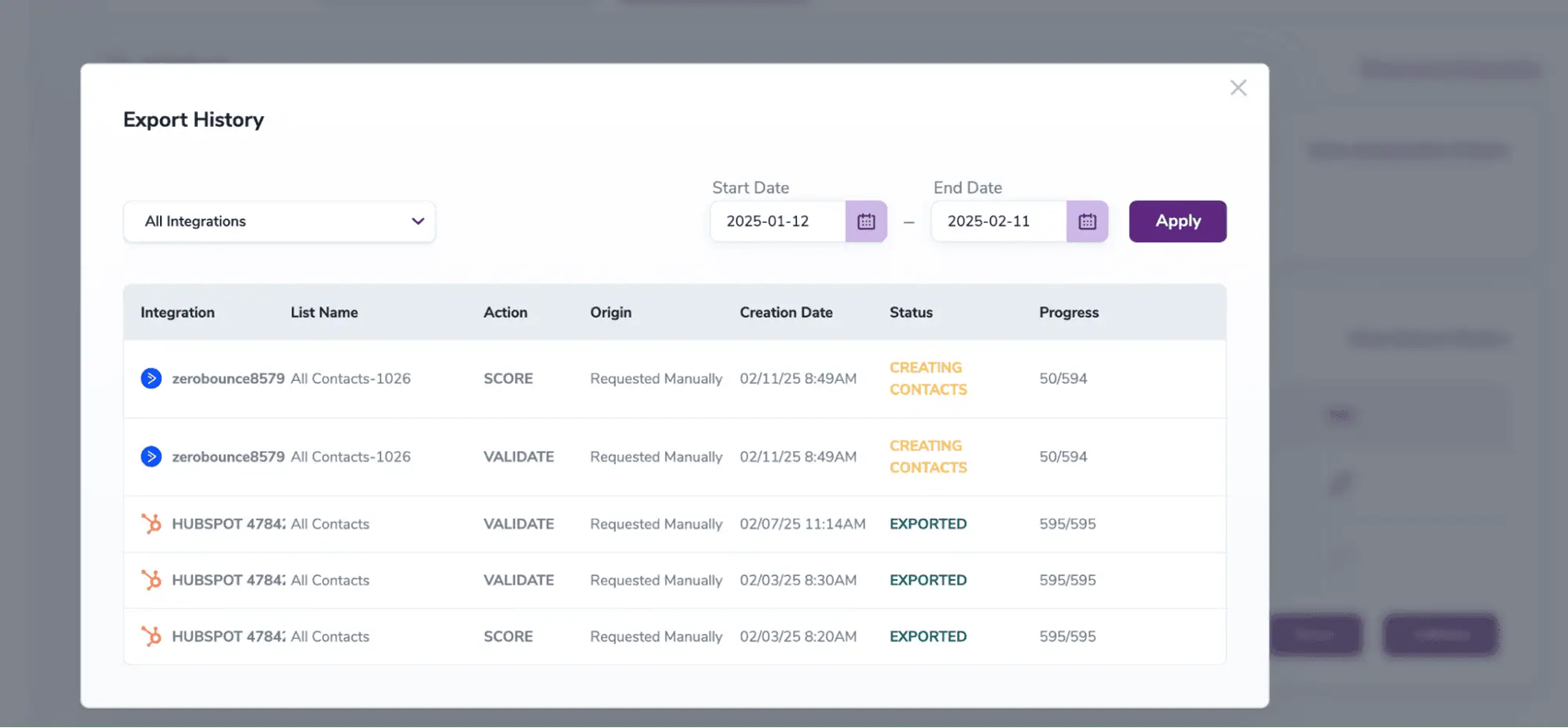 Shared History pop-up