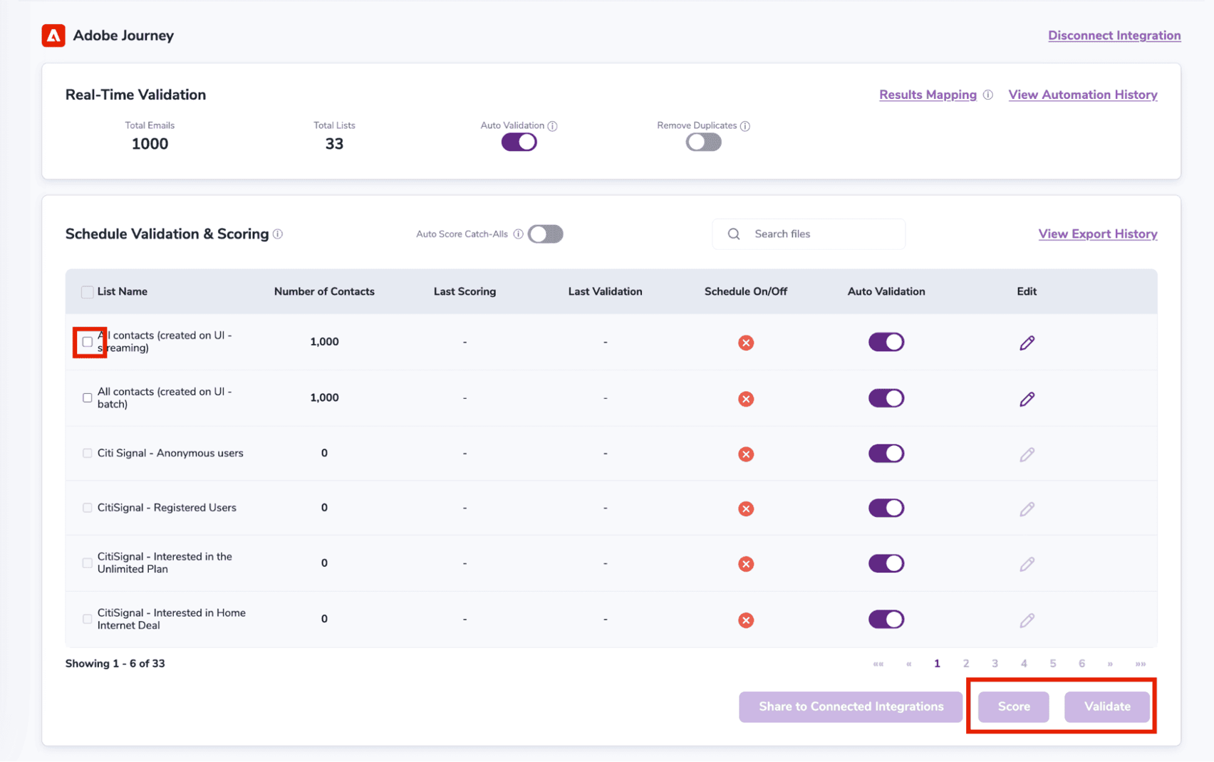 After successful integration, you will be able to view your lists in your ZeroBounce Dashboard.
