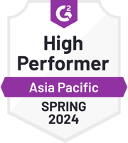 ZeroBounce es un Alto Rendimiento en Asia Pacífico en la categoría de Verificación de Correo Electrónico con G2 para la Primavera de 2024.