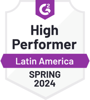 ZeroBounce es un Alto Rendimiento en América Latina en la categoría de Verificación de Correo Electrónico con G2 para la Primavera de 2024.