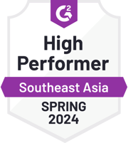 ZeroBounce es un Alto Rendimiento en el Sudeste Asiático en la categoría de Verificación de Correo Electrónico con G2 para la Primavera de 2024.