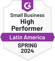 ZeroBounce es un Alto Rendimiento de Pequeñas Empresas en América Latina en la categoría de Verificación de Correo Electrónico con G2 para la Primavera de 2024.