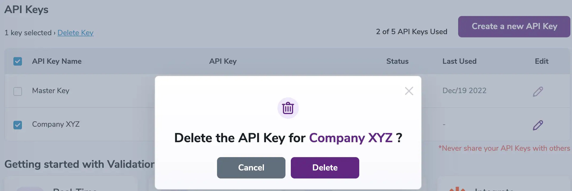API KEYS