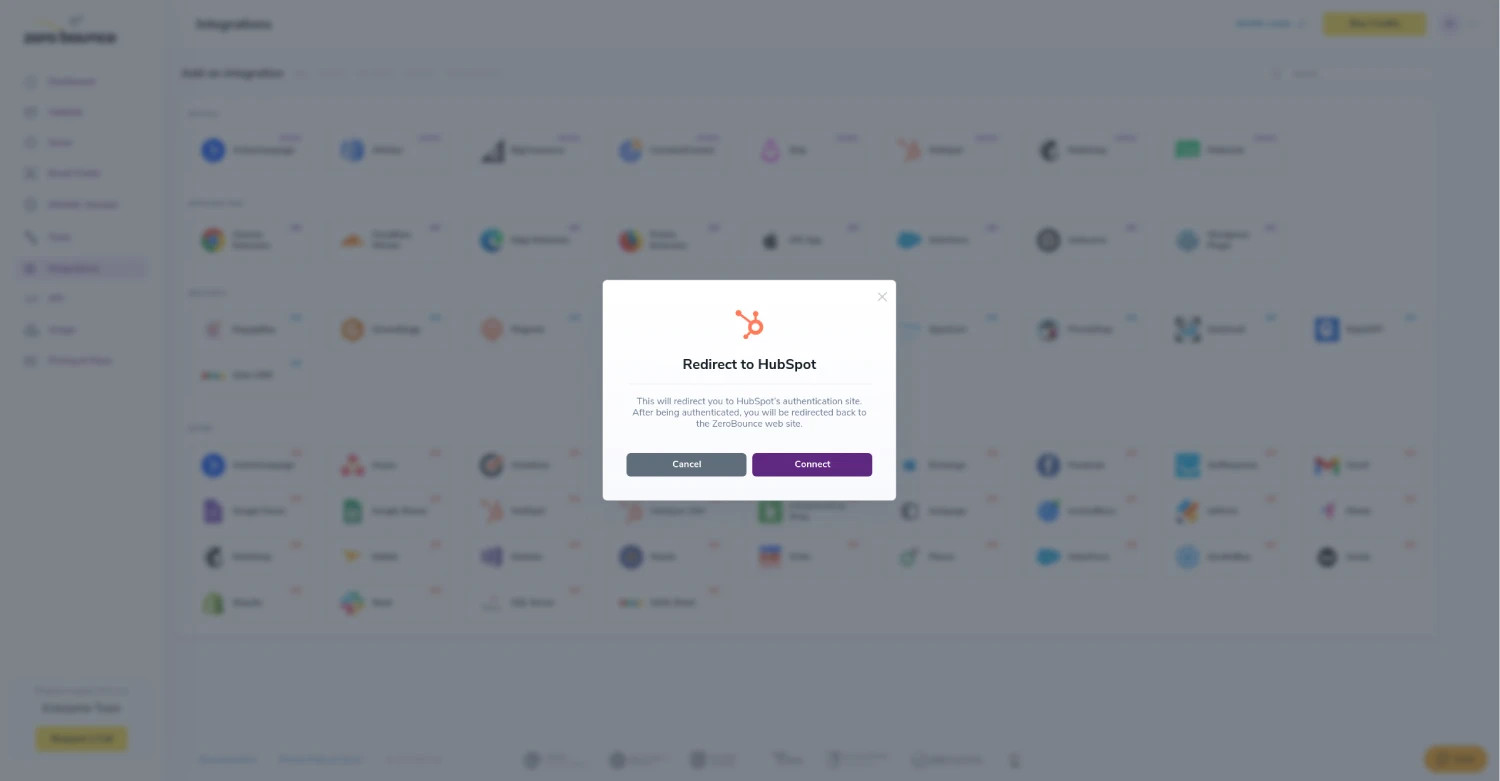 Redirect pop-up modal