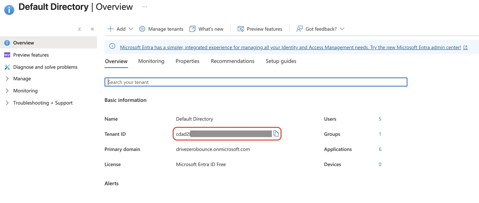 Microsoft admin center.