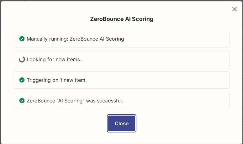 Zapier dashboard run Zap manually screenshot