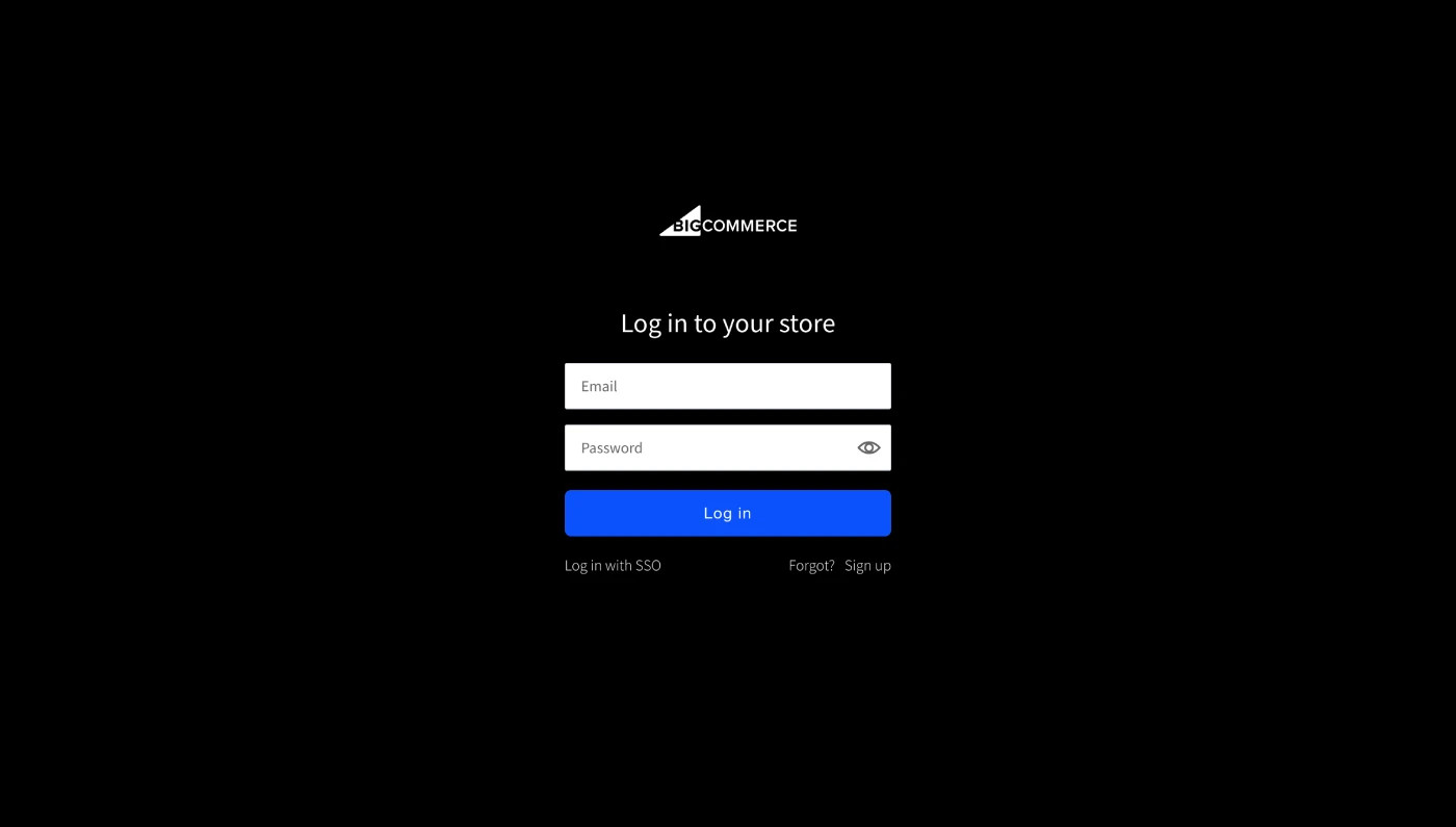 BigCommerce login page