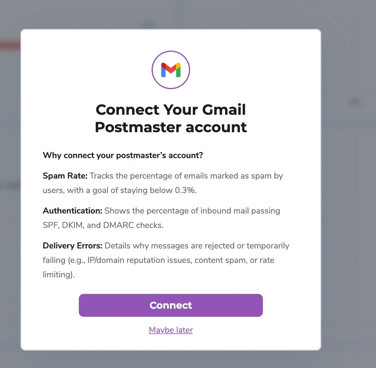 Connect your Google Postmaster account to ZeroBounce