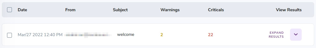 The completed Server Test and its statistics when using ZeroBounce deliverability tools