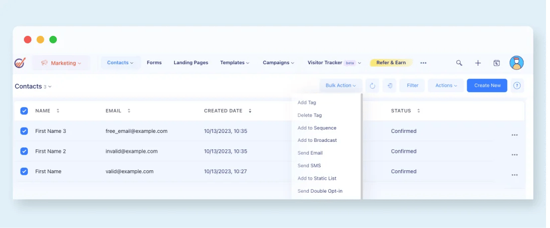 The ZeroBounce EngageBay integration in the EngageBay dashboard