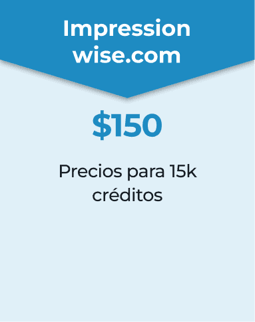 Fondo azul con el texto "NeverBounce, $2,250 - Precio de NeverBounce para 750,000 créditos