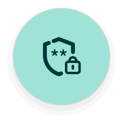 Security icon with shield and lock