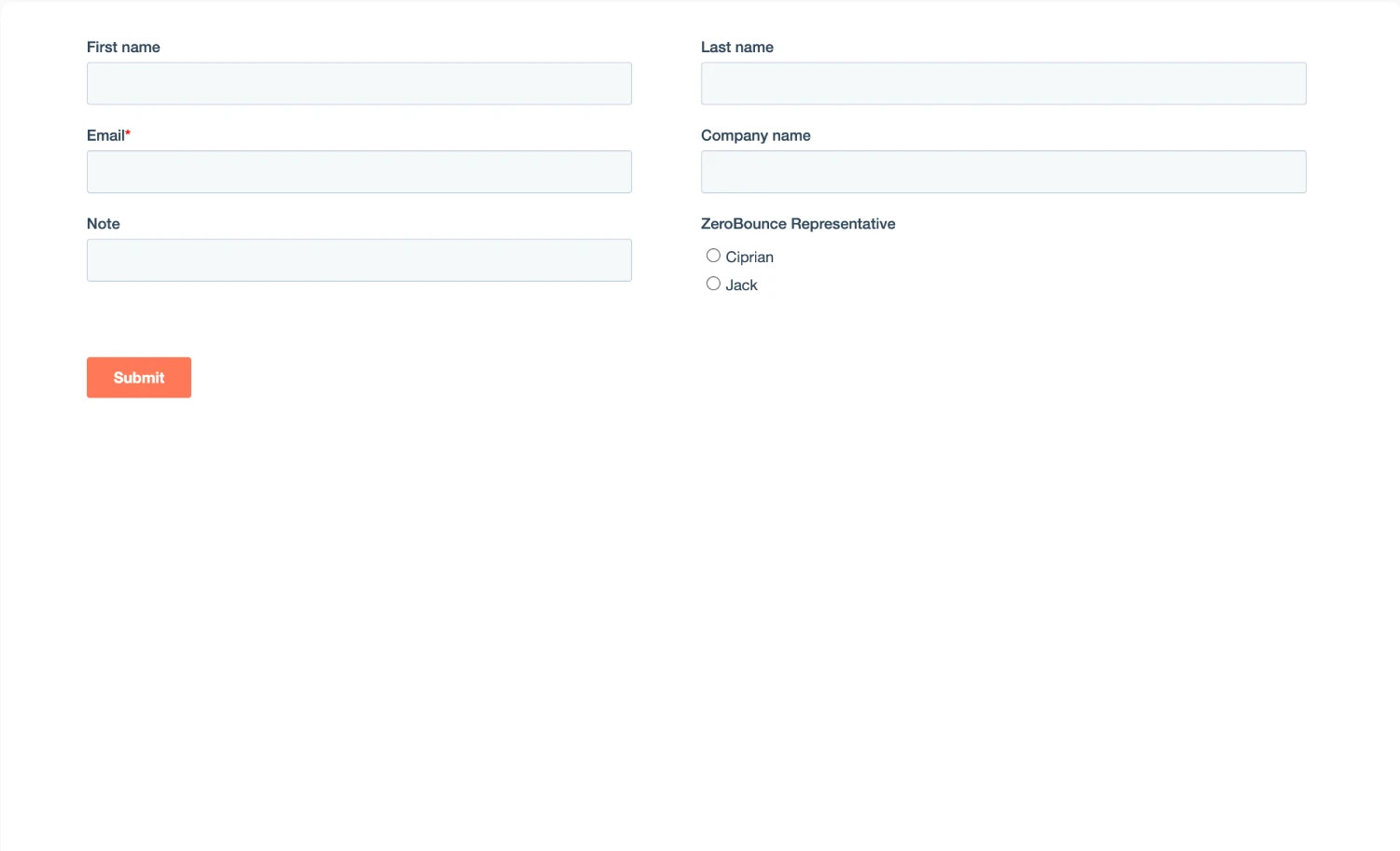 ZeroBounce Sales Form